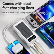 29800mAh/50000mAh 4USB Ultra Large Power Bank. With Built-In Cables, LED Light, Portable, Fast Charging, Emergency Power Bank For Outdoor Travel - US B Type Plug(110-127V) - View 9