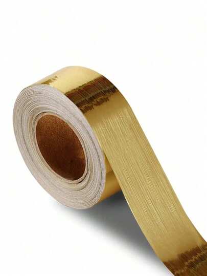 1 Roll Self-Adhesive Gold Tape, Peelable Gold Foil Wallpaper Border, Waterproof DIY Decor For Bathroom, Kitchen, Walls, Ceilings, Floors, Cabinet Tile Edges. Wall Decor, Room Decor, Wall Stickers, Wall Stickers, Home Decor