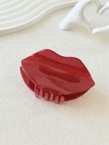 1个情人节女士甜美优雅闪亮浪漫仿唇发夹，红色和粉色可选，适合马尾辫、派对、日常外出、发饰，波西米亚风可爱派对配饰，女士发饰，优雅发爪，时尚发夹 - 彩色 - 查看 12