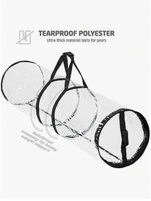 Bolsa de almacenamiento transparente para papel de regalo, material de PVC con asa blanca, caja de almacenamiento cilíndrica conveniente. Bolsa de almacenamiento de papel de regalo de Navidad, bolsa de almacenamiento de tubo de papel de fiesta, bolsa de regalo con cremallera, bolsa de almacenamiento de regalo transparente impermeable y a prueba de polvo, bolsa de almacenamiento de papel de regalo de Navidad, decoraciones navideñas, bolsa de regalo de fiesta individual - Negro - Ver 2