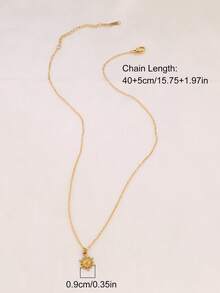 1pc Stainless Steel Tiny Sun Pendant Necklace For Women Fashion Simple 18K Gold Plated Charms Chain Necklaces Jewelry - Necklace - View 4