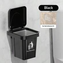 1个新款创意壁挂式烟灰缸垃圾桶，带盖个性化烟灰缸，适用于浴室、客厅，无需钻孔 - 彩色 - 查看 9