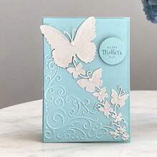 创意蝴蝶切割模具，DIY剪贴簿相册和压花模板，贺卡制作工具，卡片纸切割工艺品，礼品卡制作模板模切。 - 銀色 - 查看 8