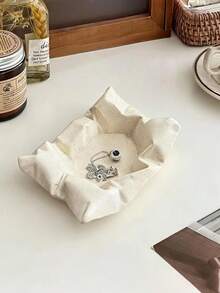 1件创意原创皱纹陶瓷首饰托盘，桌面首饰收纳碟，戒指项链香炉艺术装饰托盘，玄关钥匙架，香炉托盘，适用于客厅、玄关、首饰收纳 - 彩色 - 查看 6