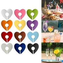 24个装酒杯挂饰，饮品识别标签，硅胶材质，适用于高脚杯，多色饮品标签，可用于杯子、啤酒瓶、马克杯、罐子、鸡尾酒杯，适用于酒吧、婚礼、生日派对、情人节等各种场合。 - 彩色 - 查看 23