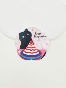 1pc Cute Floral Cat Shaped Acrylic Pendant, Double-Sided 3D Painted Black Cat Charm, Cat Pendant, DIY Jewelry Making And Decoration Accessory, Can Be Used As Keychain, Pet Tag, Birthday Gift