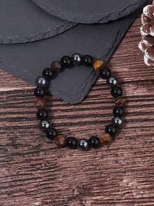 YAUKIA Brățară cu triplă protecție, ochi de tigru, hematit și turmalină neagră, brățară cu mărgele de 8 mm, echilibru vindecător pentru femei și bărbați - Multicolor - Vizualizare 7