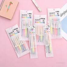 Caneta Marca-Texto Fluorescente 2 em 1 | Caneta Marcadora de Ponta Inclinada Multicolorida para Estudantes | Caneta Multifuncional para Grafite e Diário | Adequada para Notas Adesivas da Série Planet | Aplicação Divertida em Vários Cenários | Material Durável Aprimorado | Adequada como Presente para Amigos, Colegas de Classe, Casais em Feriados, Ano Novo, Dia dos Namorados - 6 peças coloridas - Visão 1