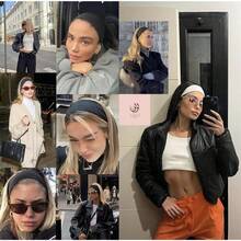 女士发带 16 件装，弹性发圈，防滑柔软布艺发带，女士配饰，裸色纯色发带，女士头巾，运动吸汗发带 - 多色 - 查看 2