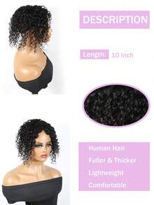 Short Natural Water Wave Human Hair Toppers Clip In Human Hair Wiglets Toppers Hairpiece For Men And Women With Thinning Hair Instant Volume And Style - 彩色 - 查看 5