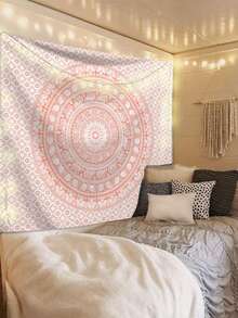 1pc Bohemian Mandala Pattern Tapestry, Large Size Decorative Hanging Cloth, Home Decor, Holiday Gift, Party Decoration, Live Streaming Background, Suitable For Living Room And Hotel, With Installation Bag (Accessories Included) - Multicolor - View 7