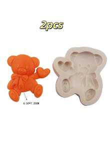 Khuôn silicon hình gấu làm mousse, khuôn silicon hình gấu làm bánh sô cô la, khuôn silicon làm bánh epoxy resin. - Nhiều màu - Xem 14