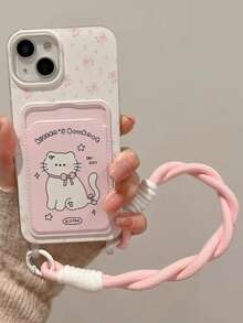 1pc Splatter Paint Animal 3D Cartoon Phone Case With Lanyard, Compatible With Apple 16 Pro Max/16 Pro/16 Plus/16/15 Pro Max/15 Pro/15 Plus/14 Pro Max/14 Pro/14 Plus/14/13 Pro Max/13 Pro/13/12 Pro Max/12 Pro/12/11 Pro Max/11 - Pink - View 6