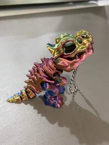 1pc 3D Printed Tyrannosaurus Rex Keychain Pendant - Dinosaur Skeleton - Unique Keychain/Movable Jaw/Brontosaurus Skeleton Pendant/Movable Joints/Backpack Pendant/Christmas Pendant Gift, Perfect Gift For Family And Friends - Multicolor - View 4