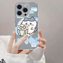 Cartoon cat phone case suitable for  S21 S22 S23 S24 S25 Ultra Plus S23 S24 FE A03CORE A03S A04E A04 A05 A05S A06 A12 A13 4G 5G A13 A15 A16 A23 A24 A25 A32 A35 A54 S20FE S20PLUS S20ULTRA S20 S21FE A34Tpu Transparent magnetic suction is simple and elegant, easy to charge, and acrylic material has a better hand feel - Estuche magnético transparente - SKU1 - Gato de dibujos animados - Ver 4