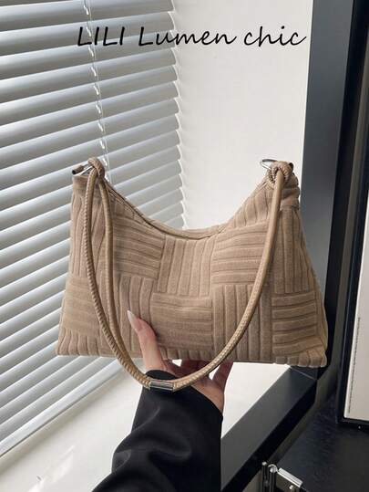 This Large-Capacity Shoulder/Handbag, In A Solid Color With A Textured Pleated Pattern, Is Suitable For Daily Commutes And Is Also Perfect For Parties, Outings, Vacations, Shopping, And Various Other Occasions. Furthermore, It's Suitable As A Work Bag For Professional Women, Students, And Working Women.