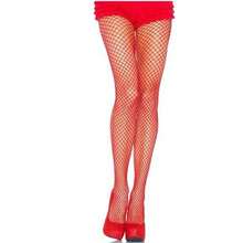 Black Or Colored Fishnet Tights For Carnival Party Costume - Red - View 2