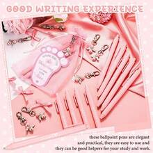 Ctosree 250 Pcs Baby Shower Favors Includes Ballpoint Pens Angel Keychains Organza Bags Thank You Cards For Guest Gifts Baby Shower Gender Reveal Party PinkIt's A Girl - 粉色 - 查看 4