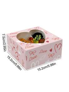 5pcs/10pcs Heart-Shaped Baking Boxes With Window, Suitable For Cakes, Cookies, Sweets, Chocolates, Strawberries, Pies, Doughnuts, Muffins, Cupcakes, Valentine's Day - Paper - View 11