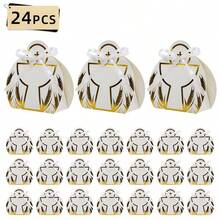 24PCS Baby Shower Baptism Favor Christening Gifts Box For Boy Girl With Ribbon For Religious First Communion Party - White - 24 PCS - View 3