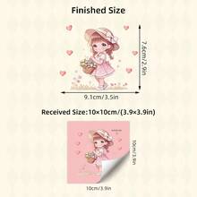 BRUP 1pc Removable Vinyl Wall Sticker, Cute Pink Girl, Flower & Butterfly Pattern, Glow-In-The-Dark, Decorative Wall Decor For Kids Room - Multicolor - View 11