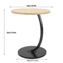 Mesa Auxiliar En Forma De C Para Sala, Mesas Laterales Redonda Para Sala, Mesita De Centro Mesita Auxiliar Minimalista Moderna, Para Sofás Y Camas, Espacio Pequeño, Dormitorio - Champán - Ver 4