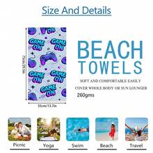 1条游戏手柄造型沙滩巾，超大超吸水超细纤维沙滩毯，适合旅行、游泳池、潜水、冲浪、瑜伽、露营等场合，多种尺寸可选，沙滩配件 - 彩色 - 查看 14