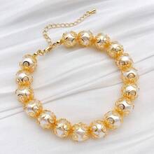 15个18K镀金花朵珠帽，精美镂空黄铜珠帽，适用于DIY工艺品，如耳环、手链、项链等珠宝工艺品。 - 彩色 - 查看 8