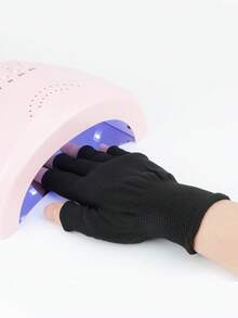 Găng tay chống tia UV cho đèn làm móng, Găng tay chống tia UV chuyên nghiệp cho móng, Găng tay chống bức xạ tia UV cho đèn làm móng, Găng tay hở ngón chống tia UV cho đèn làm móng gel, Dụng cụ làm móng, Dụng cụ làm móng nghệ thuật, Nghệ thuật làm móng, Dụng cụ dán móng - màu đen - Xem 1