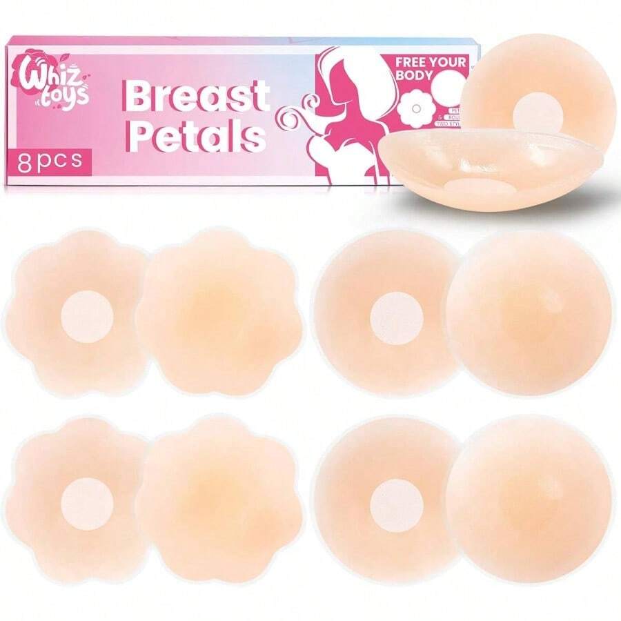 Reusable Silicone Nipple Covers Women, Small Strong Adhesive Pasties, Seamless Washable Breast - 8點 - 查看 1