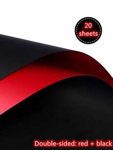 20张黑色/酒红色双面彩色花卉包装纸，防水，适用于情人节花束包装，尺寸为22x22英寸，也适用于DIY手工、礼品包装和花店花束包装。 - 彩色 - 查看 7