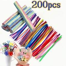 100pcs Flexible Craft Pipe Cleaners, 53 Color Options, Soft Pipe Cleaner Sticks, Gray Pipe Cleaner Craft, Solid Color Pipe Cleaners, Pipe Cleaner Craft Materials, Fuzzy Pipe Cleaner Brushes, Art Projects And Decor, Handmade DIY Twist Sticks, Densely Packed Multi-Purpose Bouquet Gifts, Ideal For Christmas, Graduation, Birthday - 100pcs - View 8
