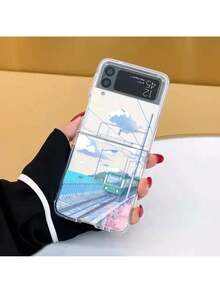 Anime Scenery Case For Samsung Galaxy Z Flip 5 7 ZFlip 6 Transaprent Clear Landscape Cover For Samsung ZFlip 4 Z Flip 3 Fundas - 樣式 4 - 查看 2