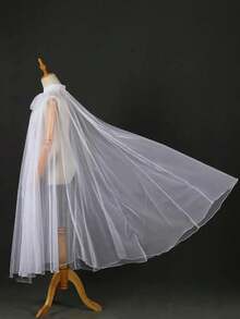 Bridal Shawl Embroidered Lace Wing Cape - Ideal Costume Prop For Women's Fairy Queen Role Play Party And Cosplay, Stand Collar Cloak - Multicolor - View 6
