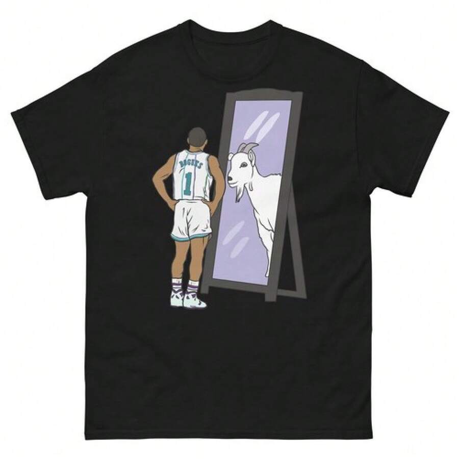 Muggsy Bogues Mirror GOAT T-Shirts - Black - View 1