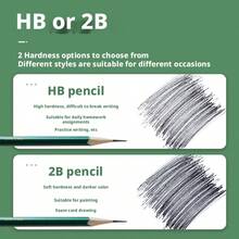 5支经典绿色六角木质铅笔，学生考试返校文具，2B/HB/2B考试铅笔，答题纸书写绘画用品