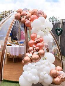 134 Stücke Rose Gold Ballon Girlande Bogen Set, 18/10/5 Zoll mehrfarbige Metallic Rose Gold und Weiße Ballons & Konfetti Ballons für Bridal-Shower, Rentnerpartys, Hochzeitshintergrund, Babypartys - Verschiedenfarbig - Übersicht 4