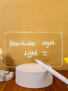 1 st USB-driven fyrkantig anslagstavla med 3D-nattlampa, akryl LED-belyst skrivtavla, fyrkantig LED-skrivbordslampa - 3D-nattlampa för anslagstavla - Visa 9