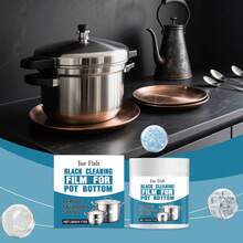 Pasta limpiadora para manchas ennegrecidas en la base de las ollas - Elimina las manchas ennegrecidas, restaura el brillo de los utensilios de cocina, disuelve la grasa - Multicolor - Ver 4