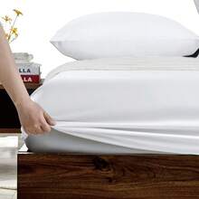Twin Fitted Sheets, Bulk Pack Of 6, Deep Pocket, Soft Microfiber Bottom Sheets For Home, Salons, Hotels, Twin Size Fitted Sheets Only (White) - 白色 - 查看 8