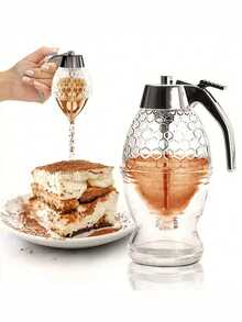 1 pieza Dispensador de miel - Dispensador de bebidas, Dispensador de jarabe de arce sin goteo, Olla de miel, Olla de miel con almacenamiento, Capacidad de 8 onzas, Estilo aleatorio - Multicolor - Ver 1