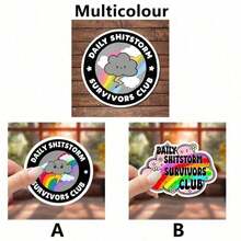 1pcs Daily Shitstorm Survivor Sticker | Fun And Quirky Vinyl Decal For Planners, Journals, And Laptops | Cute And Mindful Design For Meditation, Wellness Enthusiasts, And Book Lovers | , Artsy, Positive Affirmation Sticker,Halloween/Christmas/Trick Or Treat - 彩色 - 查看 10