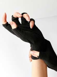 Găng tay chống tia UV cho đèn làm móng, Găng tay chống tia UV chuyên nghiệp cho móng, Găng tay chống bức xạ tia UV cho đèn làm móng, Găng tay hở ngón chống tia UV cho đèn làm móng gel, Dụng cụ làm móng, Dụng cụ làm móng nghệ thuật, Nghệ thuật làm móng, Dụng cụ dán móng - màu đen - Xem 3