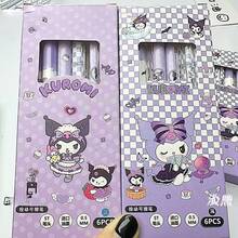 6支/盒 Kuromi 热敏可擦笔，速干易擦，高品质，学生适用，0.5毫米 - 彩色 - 查看 4