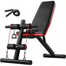 Resistente hasta 300kg -Banco de Pesas Plegable y Multifuncional - Banco de Gimnasio Plegable y Ajustable - Incluye cuerda para saltar de regalo - por defecto - Ver 9