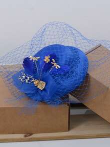 17cm Polyester French Elegant Veil Hat, Suitable For Church, Ball, Wedding Photo, Races, Birthday Party, Party, Year-Round Use - A - View 12