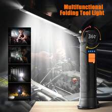1pc Magnetic Foldable Multi-Functional Flashlight, Rechargeable Professional Car Repair Work Light, 360° Rotatable, Tail Magnet - Multicolor - View 8