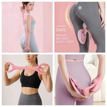 2pcs Kegel Exercise Device And 8-Shaped Resistance Bands, Beautiful Legs And Back Fitness Equipment, Female Pelvic Floor Muscle Exerciser, Inner Thigh Trainer, Leg Exerciser, Yoga, Pilates, Stretching - Pink - View 4