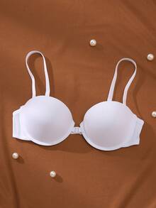 2pcs/Set Multi-Color Front Closure Supportive Women's Bras With Underwire Lining, Casual & Comfortable - Multicolor - View 6