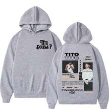 Titos Double P Ay Mama 2025 Tour sweat-shirt à capuche imprimé, Sweat-shirt-shirt décontracté de mode rétro streetwear pour hommes - bleu indigo - Voir 6